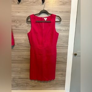 J Crew size 6 pink scallop neck tweed suit dress